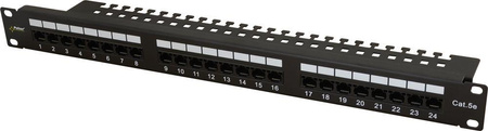 Patchpanel Pulsar RP-U24V5 wyposażony 24x U/UTP Cat5e 1U 19”