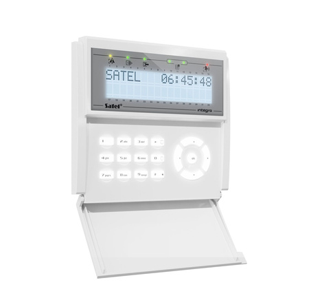 Manipulator LCD Satel INT-KLCD-W Grade3, białe podświetlenie, z klapką