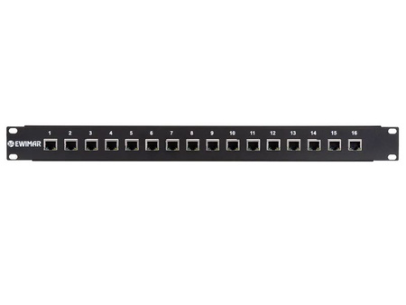 Ogranicznik przepięć 16-kanałowy serii EXT Ewimar PTF-516R-EXT/InPoE/A do sieci LAN z aktywnym iniektorem PoE w module RACK