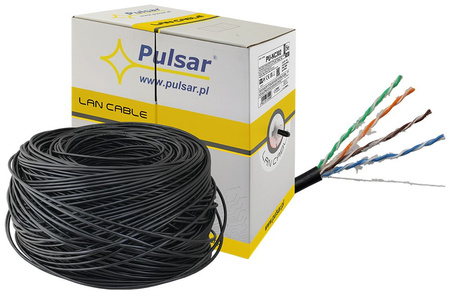 Przewód UTP skrętka Pulsar PU-NC302 kat. 5e, 24AWG, Cu, Fca, 305m zewnętrzny