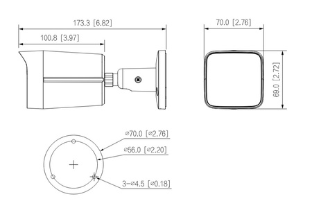 Kamera zewnętrzna do monitoringu IP Dahua IPC-HFW1839TC-A-IL-0280B-S6 8Mpx bullet stałoogniskowa 2,8mm, IR/LED 30m