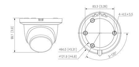 Kamera zewnętrzna do monitoringu IP Dahua IPC-HDW2249TM-S-IL-0280B 2Mpx kopułkowa/eyeball stałoogniskowa 2,8mm IR/LED 30m, port microSD