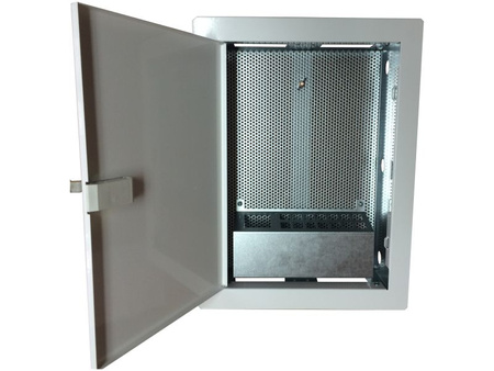 Obudowa metalowa Alantec FOOM-I-350-P podtynkowa 350x250x90 drzwi perforowane, 1 x gn. elektryczne, 14 x gn. Keystone