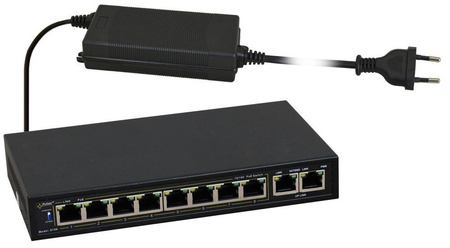 Switch 10 portowy Pulsar S108-90W 8xPoE + 2xUplink