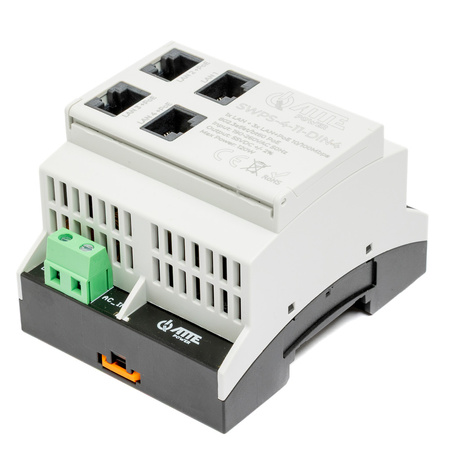 Switch 4 portowy na szynę DIN Atte SWPS-4-11-DIN4 3xPoE +10/100 na szynę TH35