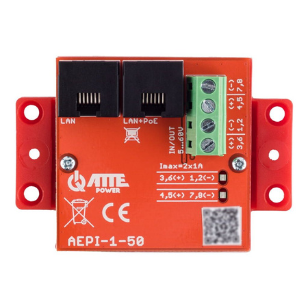 Adapter PoE Atte AEPI-1-50 pasywny 1 kanałowy 10/100/1000