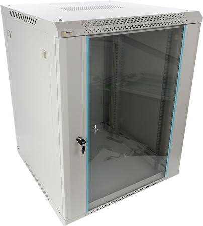 Szafa RACK 19" 15U 600x600 Pulsar RWA1566-G wisząca  do złożenia, możliwość montażu kółek / nóżek