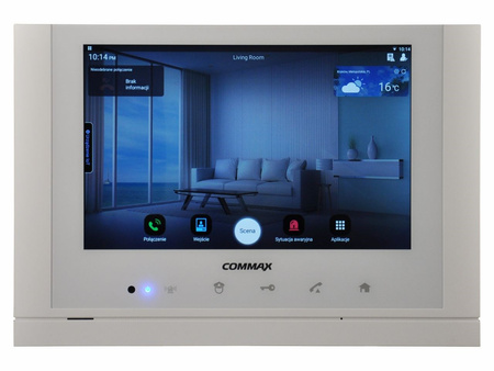 Unifon głośnomówiący Commax CIOT-1020M WHITE z ekranem dotykowym 10,2” PoE WiFi czytnik microSD obsługa kamer CCTV, przeglądarka www biały