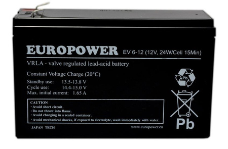 Akumulator Europower EV 6-12 T1T2 (12V 5,5Ah) T1T2