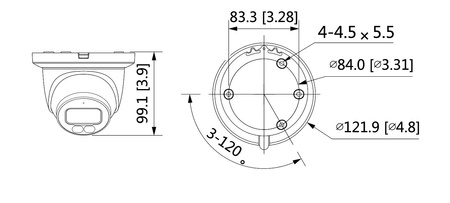 Kamera zewnętrzna do monitoringu IP Dahua IPC-HDW3249TM-AS-LED-0280B 2Mpx kopułkowa/eyeball stałoogniskowa 2,8mm LED 30m