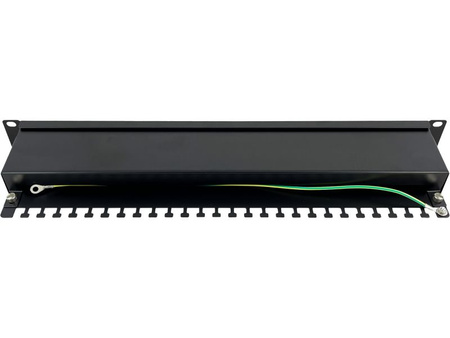 Patchpanel Q-LANTEC PK-S6-1 wyposażony 24xS/FTP Cat 6 półka montażowa 1U 19”