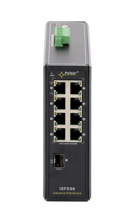 Switch 8 portowy Pulsar ISFE98 8xPoE + Uplink SFP bez zasilacza, mocowanie na szynę DIN