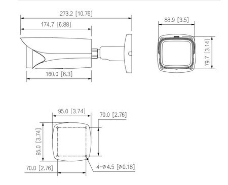 Kamera zewnętrzna do monitoringu IP Dahua IPC-HFW5241E-ZE-27135 2Mpx bullet wandaloodporna zmiennoogniskowa 2,7-13,5mm IR 60m port micro SD