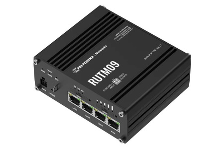 Router Teltonika RUTM09 4G LTE Cat6 2xSIM USB WAN + 3x10/100/1000 2 anteny SMA do LTE i  antena SMA do GNSS (GPS) w komplecie IP30