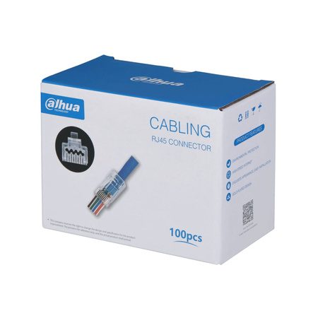 Wtyk RJ45 CAT6 nieekranowany (opakowanie 100szt) Dahua PFM976-631-PT pozłocany mosiądz