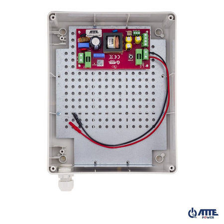 Zasilacz buforowy w obudowie ściennej Atte AUPS-40-120-L1 12VDC 3,5A 42W max 7Ah IP56