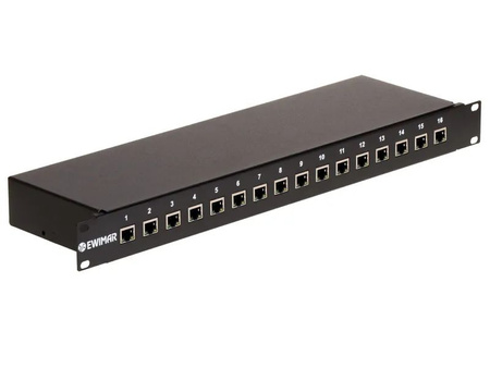 Ogranicznik przepięć 16-kanałowy serii EXT Ewimar PTF-516R-EXT/InPoE/A do sieci LAN z aktywnym iniektorem PoE w module RACK
