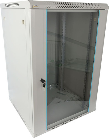 Szafa RACK 19" 18U 600x600 Pulsar RWA1866-G wisząca  do złożenia, możliwość montażu kółek / nóżek
