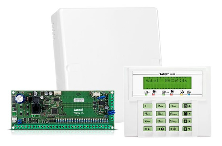 Centrala alarmowa Satel VERSA 15-KLCD płyta główna VERSA 15, manipulator VERSA-LCD-GR, obudowa OPU-4 P (bez transformatora) 15 wejść, 4 wyjścia (maks. 30 wejść, 12 wyjść)
