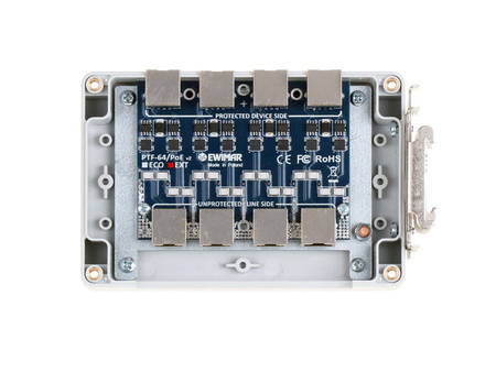 Obudowa plastikowa Ewimar PTU/PTF-6-BOX-DIN do modułów ochronnych PTU-64 i PTF-64 na szynę DIN