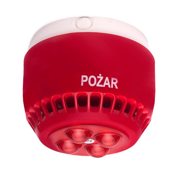 Pożarowy sygnalizator akustyczno-optyczny W2 SA-K7N/9m z zespołem diod LED, 9 metrów