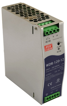 Zasilacz na szynę DIN Mean Well WDR-120-12 12VDC 10A 120W