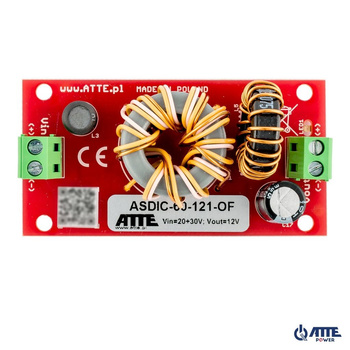 Przetwornica Atte ASDIC-60-121-OF obniżająca napięcie, izolowana 20-30VDC > 12VDC 5A 60W