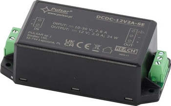 Przetwornica Pulsar DCDC-12V2A-SE podwyższająco-obniżająca napięcie 10-30VDC > 12VDC 2A 24W