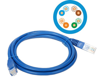 Patchcord Alantec KKU5NIE1 U/UTP kat. 5e PVC 1m niebieski