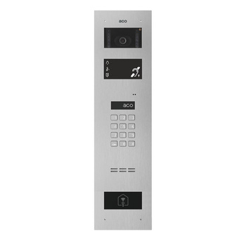 Stacja bramowa wielolokalowa ACO INSPIRO PMR 1+ (G2) Inspiro+ (system P) Master/Slave wandaloodporna otwieranie kodem i kartami Unique kamera 90/60°, z modułem dla osób z niepełnosprawnościami srebrna