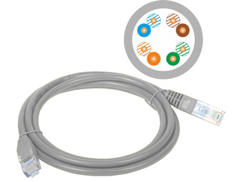 Patchcord Alantec KKU5SZA5 U/UTP kat. 5e PVC 5m szary