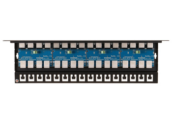 Ogranicznik przepięć 16-kanałowy serii ECO z ochroną PoE Ewimar PTF-516R-ECO/InPoE/P do sieci LAN z pasywnym iniektorem PoE w module RACK