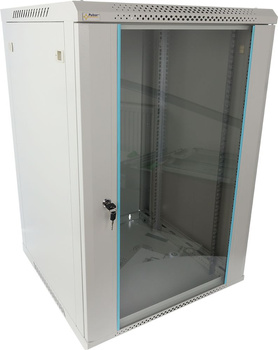 Szafa RACK 19" 18U 600x600 Pulsar RWA1866-G wisząca, możliwość montażu kółek / nóżek , do złożenia