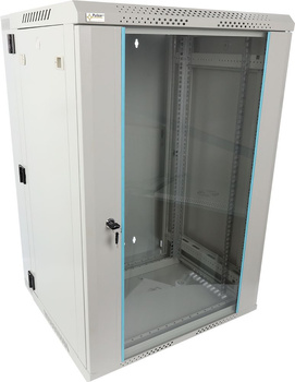 Szafa RACK 19" 18U 600x550 Pulsar RWDA1865-G wisząca, przednia/tylna sekcja: 4,5x10cm, obciążenie do 60kg , do złożenia