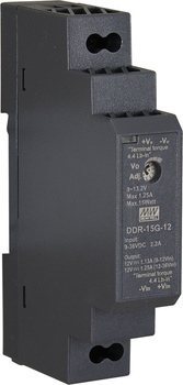 Przetwornica na szynę DIN Mean Well DDR-15G-12 obniżająca napięcie 9V÷36VDC > 12VDC 1,25A 15W