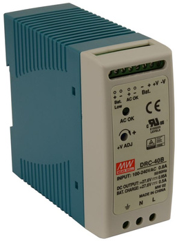 Zasilacz buforowy na szynę DIN Mean Well DRC-40B 27,6VDC 0,95A+0,5A 40W