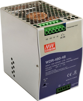 Zasilacz na szynę DIN Mean Well WDR-480-48 48VDC 10A 480W