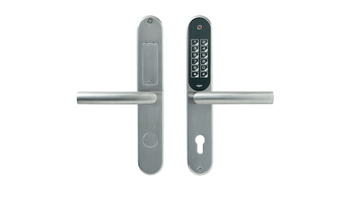 Terminal kontroli dostępu klamka Roger ADL-2-L z czytnikiem kart Mifare 13,56MHz, BLE i klawiaturą, wandaloodporny, na drzwi lewe (otwierając do siebie zawiasy po lewej)