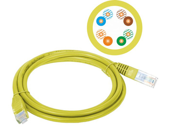 Patchcord Alantec KKU5ZOL3 U/UTP kat. 5e PVC 3m żółty