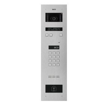 Stacja bramowa wielolokalowa ACO INSPIRO 8+ (G2) Inspiro+ (system P) Master/Slave wandaloodporna otwieranie kodem i kartami Unique kamera 90/60° srebrna