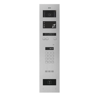 Stacja bramowa wielolokalowa ACO INSPIRO PMR 2+ (G2) Inspiro+ (system P) Master/Slave podtynkowa wandaloodporna otwieranie kodem i kartami Unique kamera 90/60°, z modułem dla osób z niepełnosprawnościami srebrna