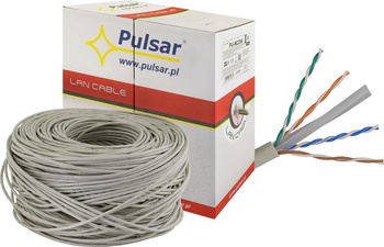 Przewód UTP skrętka Pulsar PU-NC206 kat. 6, 23AWG, Cu, Eca, 305m wewnętrzny