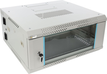 Szafa RACK 19" 4U 600x550 Pulsar RWDA465-G wisząca, przednia/tylna sekcja: 4,5x10cm, obciążenie do 60kg , do złożenia