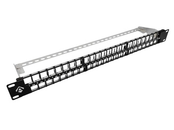 Patchpanel Alantec PK046 niewyposażony 48xKeystone z podporą 1U 19"
