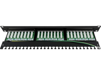 Patchpanel Q-LANTEC PK-S5-1 wyposażony 24xS/FTP Cat 5E półka montażowa 1U 19”