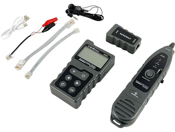 Wszechstronny tester kabli sieciowych Alantec NI057 z funkcjami PoE, śledzenia, pomiaru długości i testowania ciągłości z wyświetlaczem