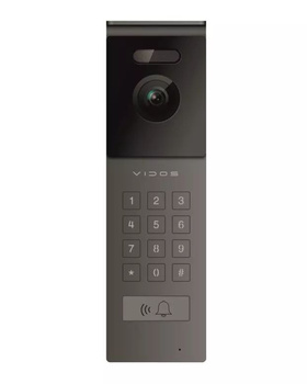 Stacja bramowa wielolokalowa Vidos S12D natynkowa wandaloodporna otwieranie kodem kamera 2Mpx 130/75° antracyt seria X