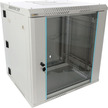 Szafa RACK 19" 12U 600x550 Pulsar RWDA1265-G wisząca, przednia/tylna sekcja: 4,5x10cm, obciążenie do 60kg , do złożenia