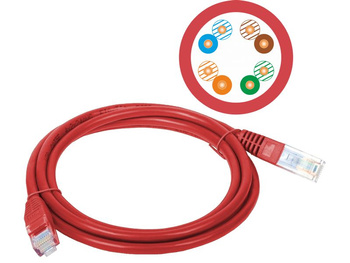 Patchcord Alantec KKU5CZE5 U/UTP kat. 5e PVC 5m czerwony