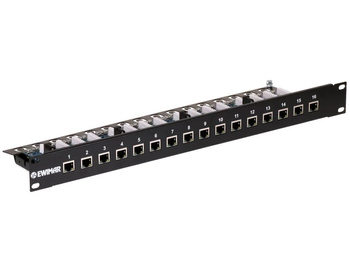 Ogranicznik przepięć 16-kanałowy serii EXT Ewimar PTU-516R-EXT/InPoE/A do sieci LAN z aktywnym iniektorem PoE w module RACK